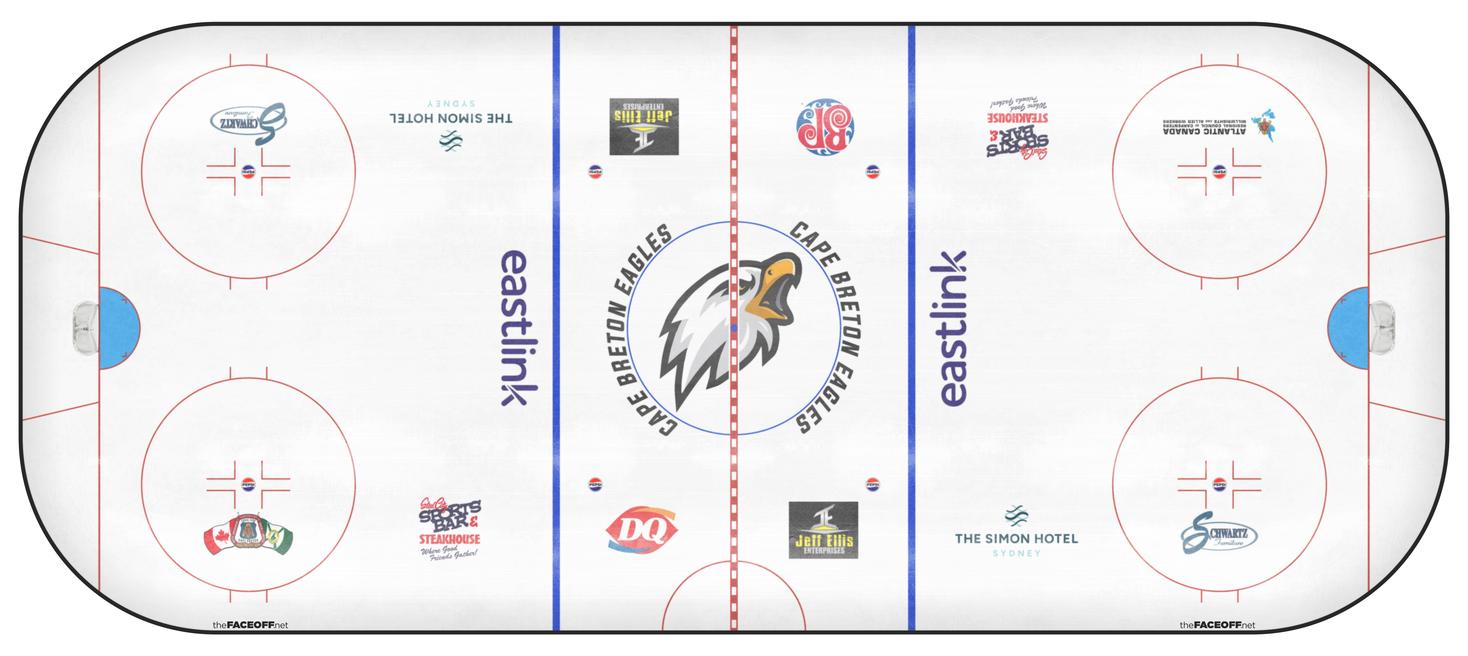 Cape Breton Eagles 2025 Center Ice and Rink Layout | TheFaceoff.net